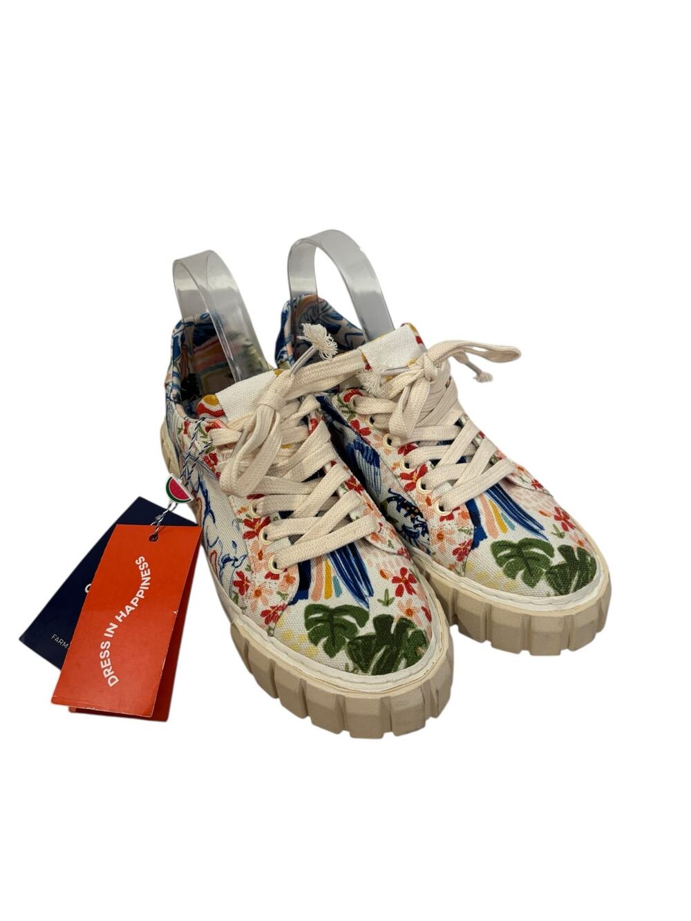 FARM Rio Sneakers Womens 8 Copacabana Flatform Platform Canvas Tropical NWT